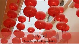  Presentation with chinese lantern - PPT theme with lantern for chinese new year background and a  colored foreground