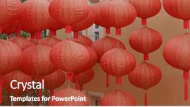  Presentation with chinese lantern - Presentation theme enhanced with lantern for chinese new year background and a  colored foreground