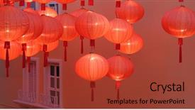  Presentation with chinese lantern - Slides consisting of lantern for chinese new year background and a red colored foreground