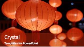  Presentation with chinese lantern - Slide deck having lantern for chinese new year background and a crimson colored foreground
