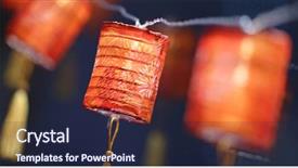  Presentation with lantern chinese - Slide set with lantern for chinese new year background and a  colored foreground