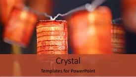  Presentation with chinese lantern - Colorful presentation design enhanced with lantern for chinese new year backdrop and a red colored foreground