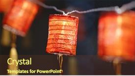  Presentation with lantern chinese - Presentation theme consisting of lantern for chinese new year background and a tawny brown colored foreground
