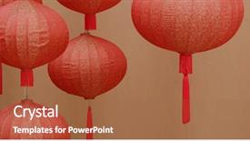  Presentation with chinese new year lunar - Beautiful presentation design featuring lantern for lunar new year backdrop and a  colored foreground