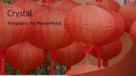  Presentation with chinese new year lunar - Theme featuring lantern for lunar new year background and a  colored foreground