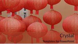  Presentation with chinese new year lunar - Colorful slides enhanced with lantern for lunar new year backdrop and a  colored foreground