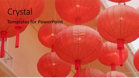  Presentation with chinese new year lunar - Slides consisting of lantern for lunar new year background and a  colored foreground