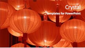  Presentation with lunar - PPT theme with lantern for lunar new year background and a crimson colored foreground