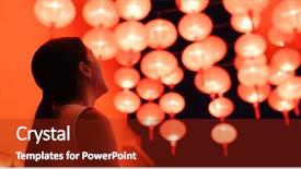  Presentation with look - Cool new presentation design with lantern for mid autumn festival backdrop and a tawny brown colored foreground
