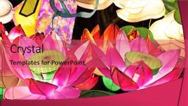  Presentation with festival - PPT theme featuring lantern for mid autumn festival background and a red colored foreground