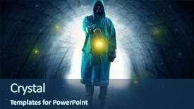  Presentation with walking - Slide set having lantern in a dark tunnel background and a ocean colored foreground