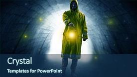  Presentation with ugly duckling - Slide set featuring lantern in a dark tunnel background and a navy blue colored foreground