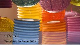  Presentation with lantern chinese - PPT theme having lantern in mid autumn festival background and a teal colored foreground