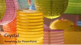  Presentation with chinese lantern - Audience pleasing slides consisting of lantern in mid autumn festival backdrop and a gold colored foreground