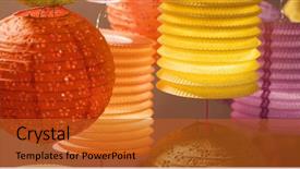  Presentation with lantern chinese - Cool new PPT theme with lantern in mid autumn festival backdrop and a crimson colored foreground