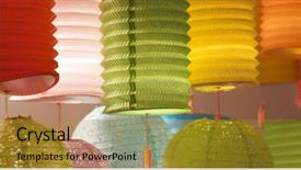  Presentation with lantern chinese - Colorful theme enhanced with lantern in mid autumn festival backdrop and a gold colored foreground