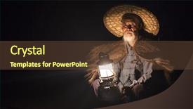 Presentation with fisherman - Cool new slide set with lantern in yangshuo guangxi china backdrop and a tawny brown colored foreground