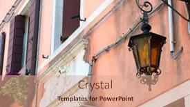  Presentation with lantern - PPT layouts having lantern-venice-ancient-beautiful-romantic background and a coral colored foreground