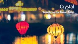  Presentation with vietnam - PPT theme featuring lantern vietnam background and a navy blue colored foreground
