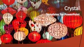  Presentation with vietnam - Colorful slide set enhanced with lantern vietnam backdrop and a tawny brown colored foreground