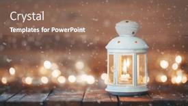  Presentation with candle christmas - Colorful PPT theme enhanced with lantern-with-a-candle backdrop and a violet colored foreground