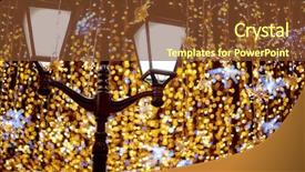  Presentation with new year - Presentation theme consisting of sway - street lantern with decorative christmas background and a tawny brown colored foreground