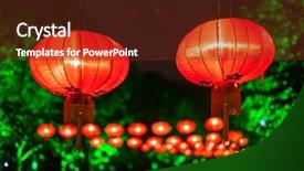  Presentation with festival in the philippines - PPT theme with lanterns during the lantern festival background and a  colored foreground