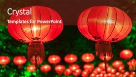  Presentation with festival - Slide deck having lanterns during the lantern festival background and a tawny brown colored foreground