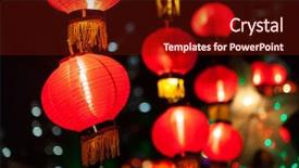  Presentation with chinese lantern - Presentation design consisting of lanterns during the lantern festival background and a tawny brown colored foreground