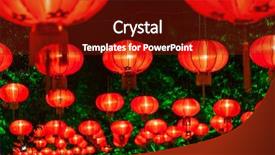  Presentation with lantern - Amazing presentation design having lanterns during the lantern festival backdrop and a tawny brown colored foreground