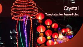  Presentation with lantern chinese - Slide deck featuring lanterns during the lantern festival background and a wine colored foreground
