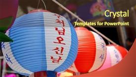  Presentation with romantic birthday couple celebrate - Slides enhanced with lanterns for celebrating buddhas birthday background and a tawny brown colored foreground