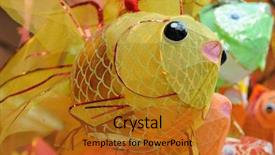  Presentation with lanterns - Colorful PPT theme enhanced with lanterns in mid-autumn festival backdrop and a gold colored foreground