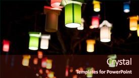  Presentation with park night city - Slides having lanterns in the city street background and a wine colored foreground