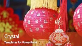  Presentation with good wishes - Beautiful slides featuring lanterns of chinese mean best backdrop and a crimson colored foreground