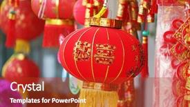  Presentation with good wishes - Slide deck consisting of lanterns of chinese mean best background and a crimson colored foreground