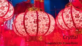  Presentation with good wishes - Audience pleasing presentation theme consisting of lanterns of chinese mean best backdrop and a red colored foreground