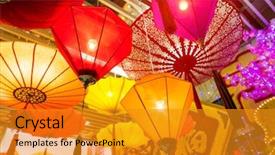  Presentation with good wishes - Beautiful presentation design featuring lanterns of chinese mean best backdrop and a gold colored foreground