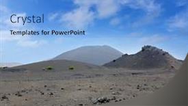  Presentation with lava - Slides with lanzarote timanfaya national park fire mountains volcanic lava stone in canary islands background and a teal colored foreground