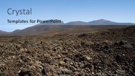  Presentation with lava - PPT layouts having lanzarote timanfaya national park fire mountains volcanic lava stone in canary islands background and a light blue colored foreground