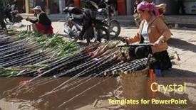  Presentation with china trade - Amazing slide deck having postal stamp grunge burundi flag with some cracks and vintage look backdrop and a coral colored foreground