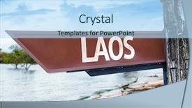  Presentation with lake - Cool new presentation theme with laos wooden sign with a lake background backdrop and a sky blue colored foreground