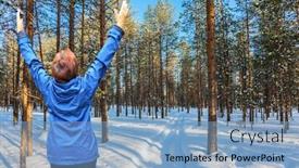  Presentation with deep blue - Slides having lapland-in-deep-snow background and a light blue colored foreground