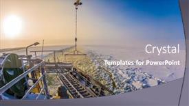  Presentation with icebreaker - Beautiful presentation theme featuring lapland the strip of ice crumb spreads behind the icebreaker unforgettable excursion to the arctic tourist cruise on the sea icebound the concept of active and extreme tourism backdrop and a coral colored foreground
