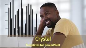  Presentation with digital statistics - Slides having laptop and bar chart background and a tawny brown colored foreground