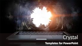  Presentation with construction - PPT theme featuring laptop-and-construction-concept-mixed background and a wine colored foreground