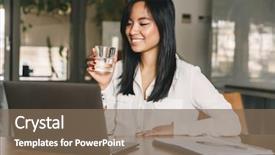  Presentation with t shirt screen print - Colorful slide deck enhanced with laptop and drinking water backdrop and a violet colored foreground