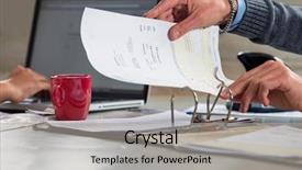  Presentation with administration - Colorful slide deck enhanced with accounting files - people fining documents and doing backdrop and a light gray colored foreground