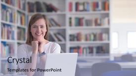  Presentation with elementary school female career day technology - Amazing PPT layouts having laptop and searching for information backdrop and a light blue colored foreground