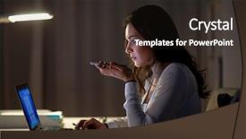  Presentation with recorder - Amazing theme having laptop and smartphone using voice backdrop and a wine colored foreground